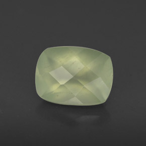 1.43 ct Green Prehnite Stone, Natural Prehnite in Cushion Checkerboard Shape for Sale