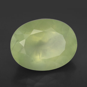 9.40 ct Green Prehnite Stone, Natural Prehnite in Oval Facet Shape for Sale