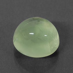 4.57 ct Green Prehnite Gemstone, Prehnite Gem in Oval Cabochon Shape for Sale.