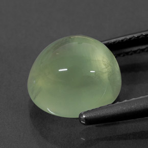 4.57 ct Green Prehnite Stone, Natural Prehnite in Oval Cabochon Shape for Sale