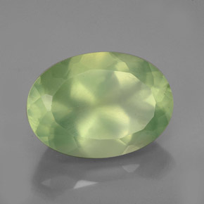 5.97 ct Green Prehnite Stone, Natural Prehnite in Oval Facet Shape for Sale