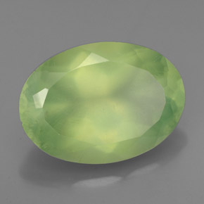 5.86 ct Green Prehnite Stone, Natural Prehnite in Oval Facet Shape for Sale