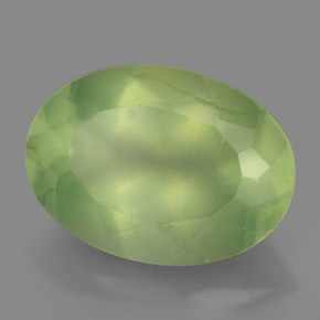 5.86 ct Green Prehnite Stone, Natural Prehnite in Oval Facet Shape for Sale