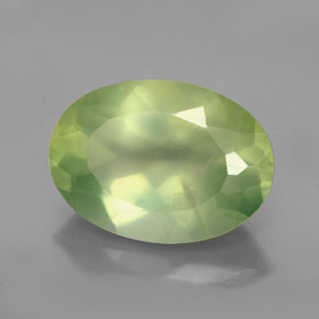 5.72 ct Green Prehnite Stone, Natural Prehnite in Oval Facet Shape for Sale
