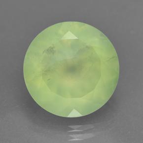 8.59 ct Green Prehnite Gemstone, Prehnite Gem in Round Facet Shape for Sale.