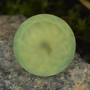 9.45 ct Green Prehnite Gemstone, Prehnite Gem in Round Facet Shape for Sale.