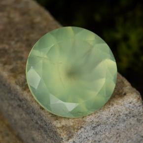 8.70 ct Green Prehnite Stone, Natural Prehnite in Round Facet Shape for Sale