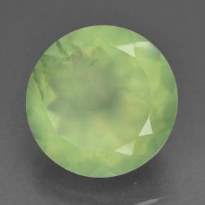 9.19 ct Green Prehnite Stone, Natural Prehnite in Round Facet Shape for Sale