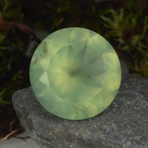 8.59 ct Green Prehnite Stone, Natural Prehnite in Round Facet Shape for Sale