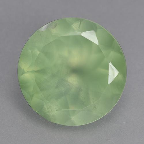 9.13 ct Green Prehnite Stone, Natural Prehnite in Round Facet Shape for Sale