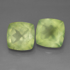 8.93 ct Green Prehnite Stone, Natural Prehnite in Cushion-Cut Shape for Sale