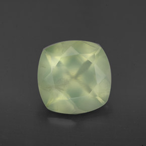 3.86 ct Green Prehnite Gemstone, Prehnite Gem in Cushion-Cut Shape for Sale.