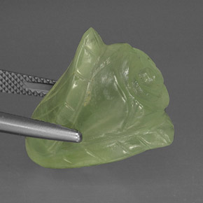 33.63 ct Green Prehnite Gemstone, Prehnite Gem in Carved Rose Shape for Sale.