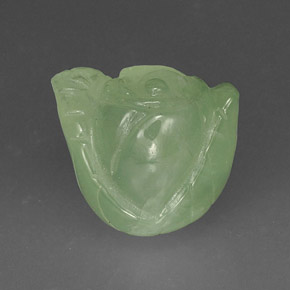 18.17 ct Green Prehnite Gemstone, Prehnite Gem in Carved Rose Shape for Sale.