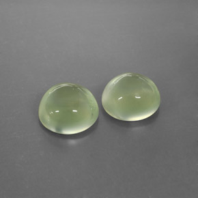 8.13 ct Green Prehnite Stone, Natural Prehnite in Round Cabochon Shape for Sale