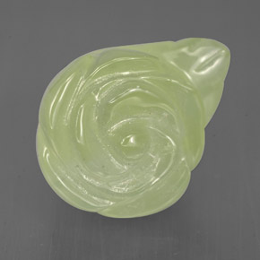 8.39 ct Green Prehnite Stone, Natural Prehnite in Carved Rose Shape for Sale