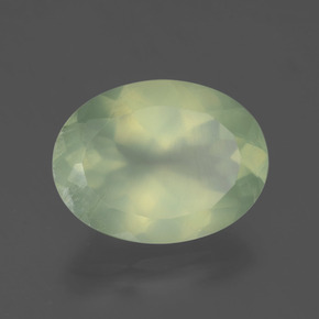8.36 ct Green Prehnite Stone, Natural Prehnite in Oval Facet Shape for Sale