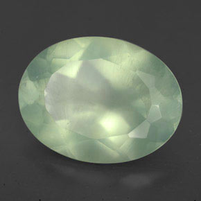 8.70 ct Green Prehnite Stone, Natural Prehnite in Oval Facet Shape for Sale
