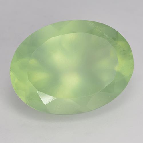 8.98 ct Green Prehnite Stone, Natural Prehnite in Oval Facet Shape for Sale