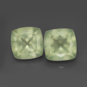 8.79 ct Green Prehnite Gemstone, Prehnite Gem in Cushion-Cut Shape for Sale.