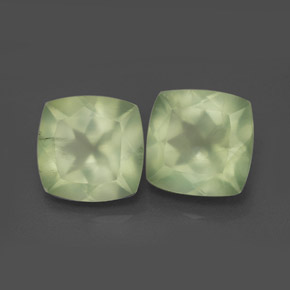 8.79 ct Green Prehnite Stone, Natural Prehnite in Cushion-Cut Shape for Sale