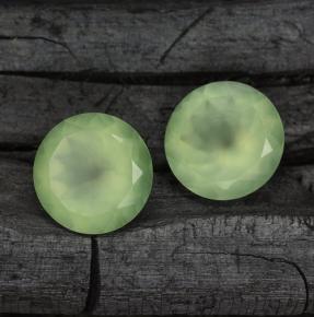 11.75 ct Green Prehnite Stone, Natural Prehnite in Round Facet Shape for Sale