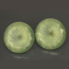 11.65 ct Green Prehnite Stone, Natural Prehnite in Round Facet Shape for Sale