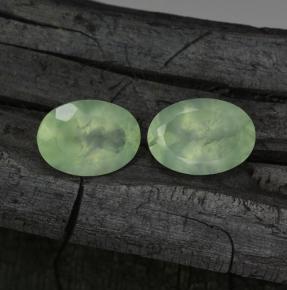 11.71 ctw Green Prehnite Gemstones, Prehnite Gems in Oval Facet Shape for Sale.