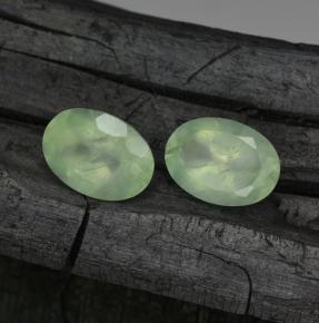 11.71 ctw Green Prehnite Stones, Natural Prehnite in Oval Facet Shape for Sale