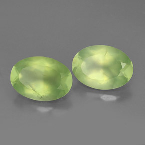 11.41 ct Green Prehnite Stone, Natural Prehnite in Oval Facet Shape for Sale