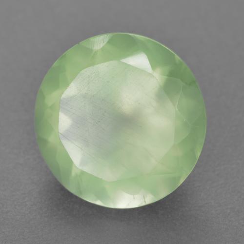 5.72 ct Green Prehnite Stone, Natural Prehnite in Round Facet Shape for Sale