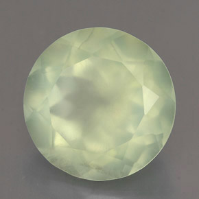 5.62 ct Green Prehnite Stone, Natural Prehnite in Round Facet Shape for Sale