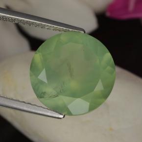 5.97 ct Green Prehnite Stone, Natural Prehnite in Round Facet Shape for Sale