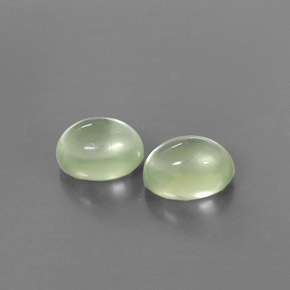 3.79 ct Green Prehnite Stone, Natural Prehnite in Oval Cabochon Shape for Sale