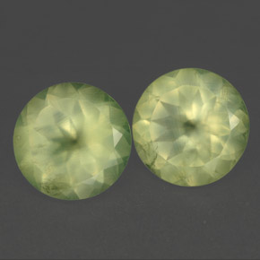 11.01 ct Green Prehnite Stone, Natural Prehnite in Round Facet Shape for Sale