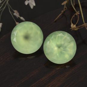 11.55 ctw Green Prehnite Gemstones, Prehnite Gems in Round Facet Shape for Sale.