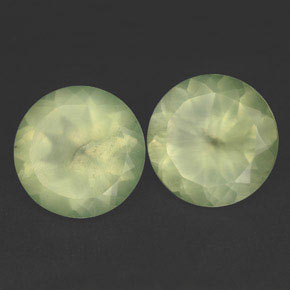 11.56 ct Green Prehnite Stone, Natural Prehnite in Round Facet Shape for Sale
