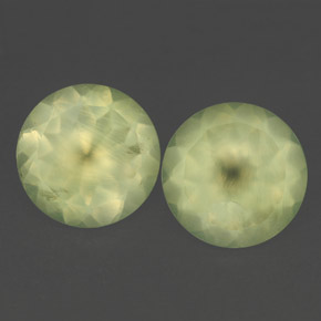 11.23 ct Green Prehnite Gemstone, Prehnite Gem in Round Facet Shape for Sale.