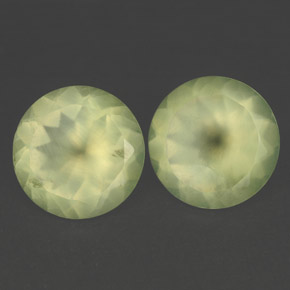 11.23 ct Green Prehnite Stone, Natural Prehnite in Round Facet Shape for Sale