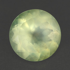 6.06 ct Green Prehnite Stone, Natural Prehnite in Round Facet Shape for Sale