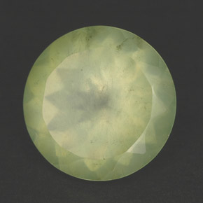 5.90 ct Green Prehnite Stone, Natural Prehnite in Round Facet Shape for Sale