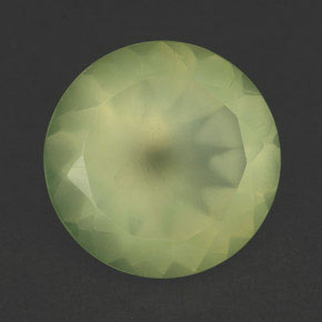 5.47 ct Green Prehnite Stone, Natural Prehnite in Round Facet Shape for Sale