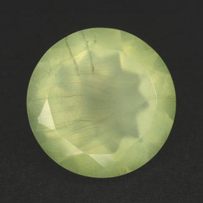 5.39 ct Green Prehnite Stone, Natural Prehnite in Round Facet Shape for Sale