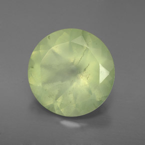 5.31 ct Green Prehnite Stone, Natural Prehnite in Round Facet Shape for Sale