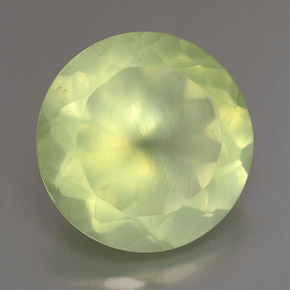 5.64 ct Green Prehnite Stone, Natural Prehnite in Round Facet Shape for Sale