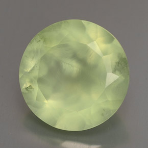 6.02 ct Green Prehnite Stone, Natural Prehnite in Round Facet Shape for Sale