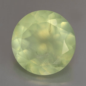 5.84 ct Green Prehnite Stone, Natural Prehnite in Round Facet Shape for Sale