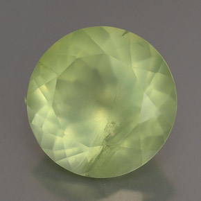 5.77 ct Green Prehnite Stone, Natural Prehnite in Round Facet Shape for Sale