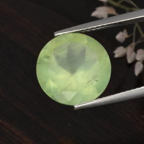 5.62 ct Green Prehnite Stone, Natural Prehnite in Round Facet Shape for Sale
