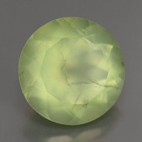 6.01 ct Green Prehnite Stone, Natural Prehnite in Round Facet Shape for Sale